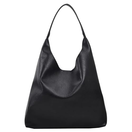 EKSMA Tasche Große Kapazität PU-Leder Unterarmtasche mit Geldbörse Lässige Schultertasche mit Haspenverschluss Umhängetasche for Damen(Black) von EKSMA