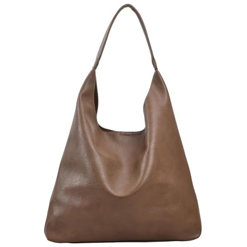 EKSMA Tasche Große Kapazität PU-Leder Unterarmtasche mit Geldbörse Lässige Schultertasche mit Haspenverschluss Umhängetasche for Damen(Coffee) von EKSMA