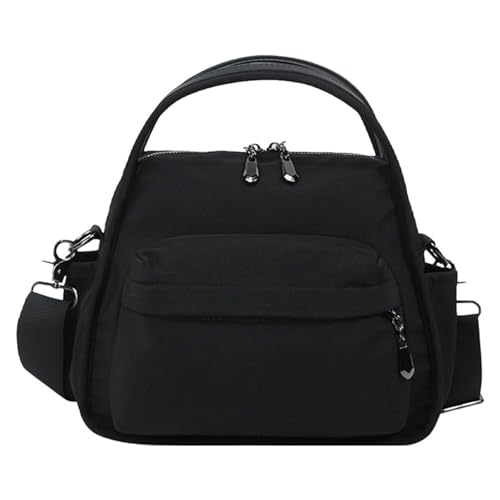 EKSMA Weibliche Nylon-Umhängetasche, stilvolle Umhängetasche, Pendel-Reisehandtasche(Black) von EKSMA
