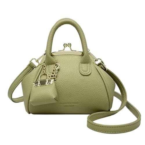 EKSMA Weibliche Vintage Umhängetasche Trendy Leder Handtasche Arbeitstasche mit Geldbörse(Green) von EKSMA