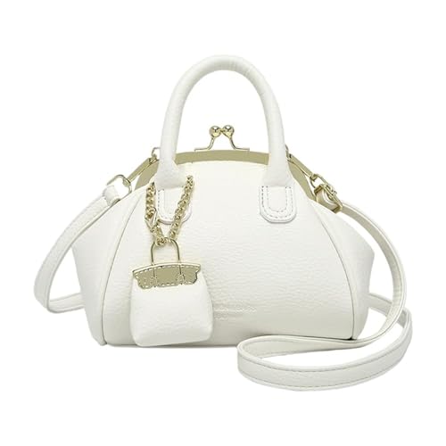 EKSMA Weibliche Vintage Umhängetasche Trendy Leder Handtasche Arbeitstasche mit Geldbörse(White) von EKSMA