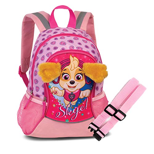 EL BURRO SET Skye Kinder Rucksack mit Plüschohren + GURTIES Brustgurt 25 x 35 x 15 cm (Rosa) von EL BURRO