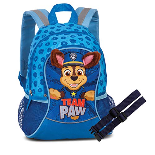 EL BURRO SET Skye Marshall Kinder Rucksack mit Plüschohren + GURTIES Brustgurt 25 x 35 x 15 cm (Blau) von EL BURRO