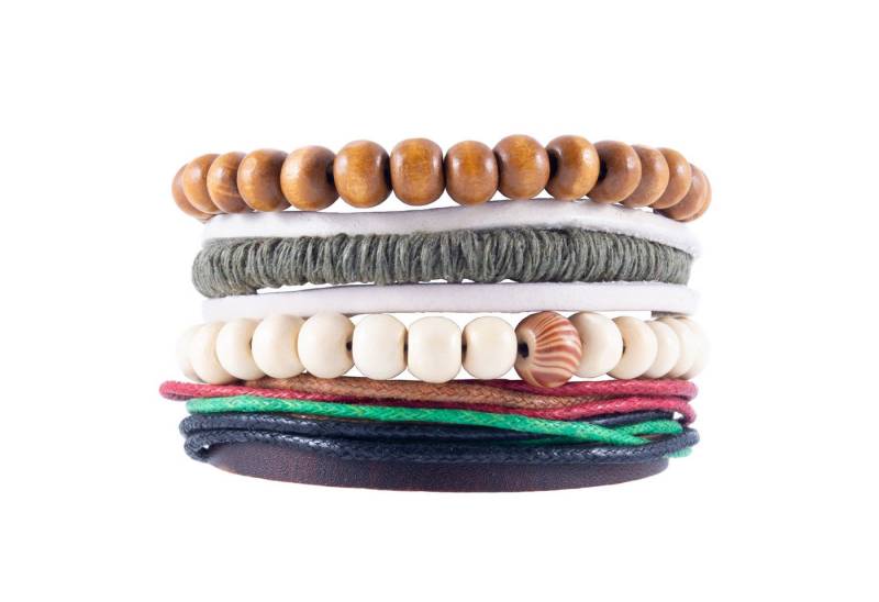 ELANOX Armband Lederarmband Surferarmband mit Holzperlen Ökoleder Herren Frauen Damen von ELANOX