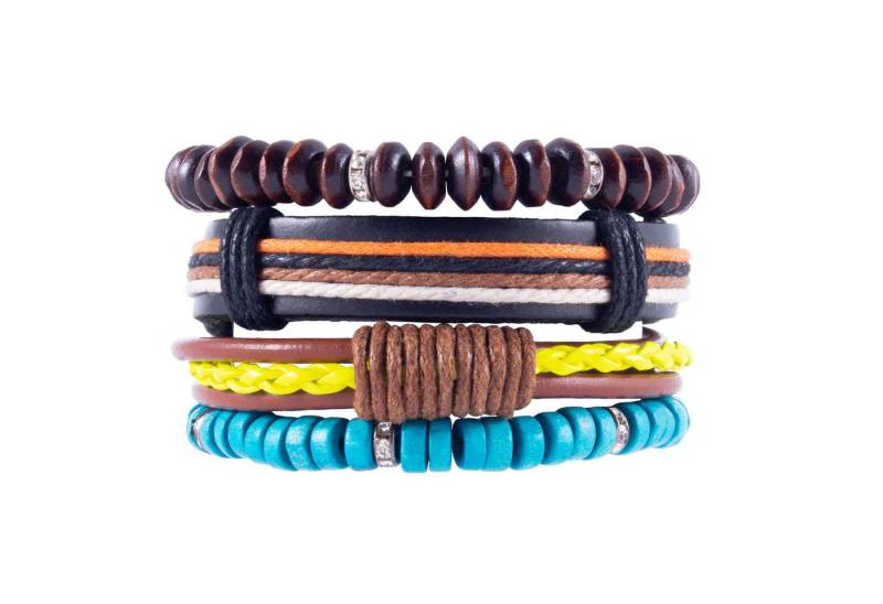 ELANOX Armband Lederarmband Surferarmband mit Holzperlen Ökoleder Herren Frauen Damen von ELANOX