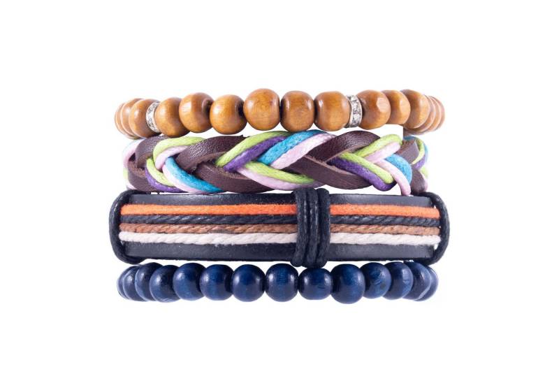 ELANOX Armband Lederarmband Surferarmband mit Holzperlen Ökoleder Herren Frauen Damen von ELANOX