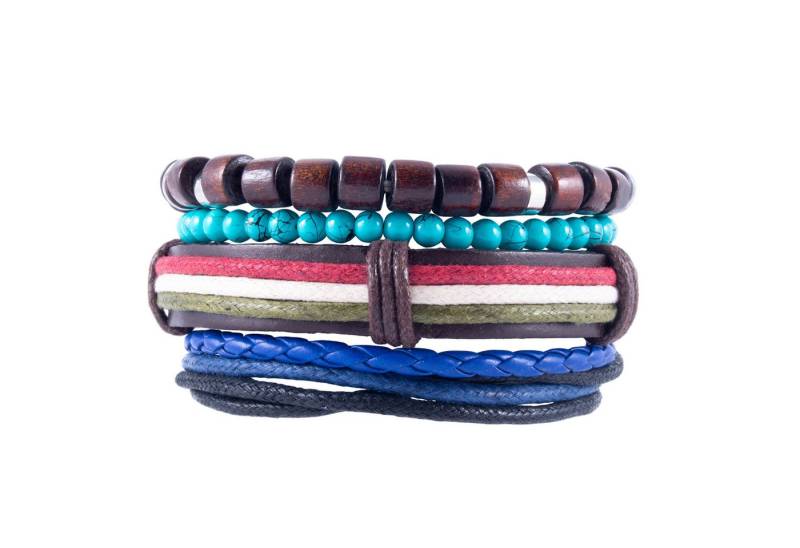 ELANOX Armband Lederarmband Surferarmband mit Holzperlen Ökoleder Herren Frauen Damen von ELANOX