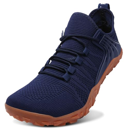 ELAPHURUS Barfußschuhe Herren Minimalistische Traillaufschuhe Herren Outdoor Sport Fitnessschuhe Sneaker,Blau,40 EU von ELAPHURUS