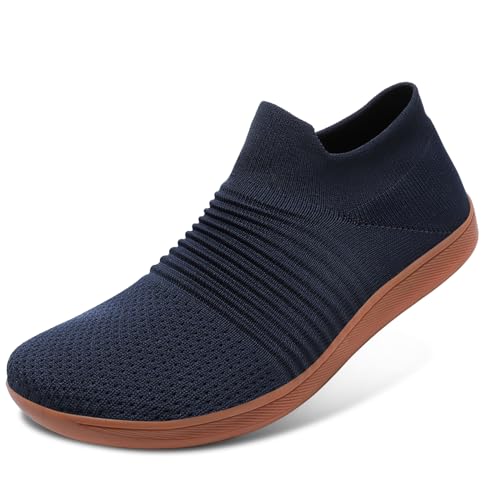 ELAPHURUS Damen Herren Barfußschuhe Unisex Breite Atmungsaktiv Schuhe Barfusslaufschuhe Leicht Casual Walkingschuhe,Blau,36 EU von ELAPHURUS