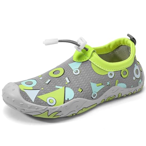 ELAPHURUS Kinder Barfußschuhe Jungen Barfussschuhe Schnell Trocknend Unisex Badeschuhe für Jungen Mädchen,Grau,26 EU von ELAPHURUS