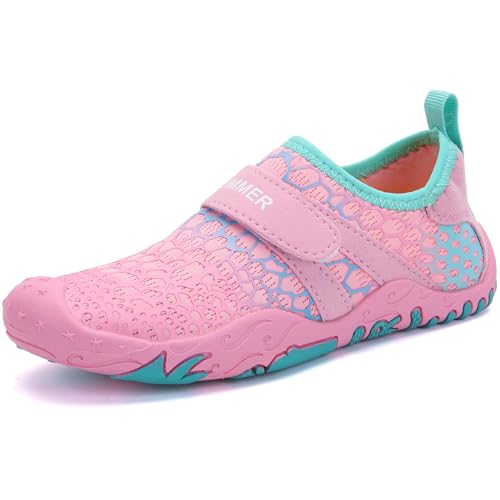 ELAPHURUS Kinder Barfußschuhe Jungen Barfussschuhe Schnell Trocknend Unisex Badeschuhe für Jungen Mädchen,Rosa,26 EU von ELAPHURUS