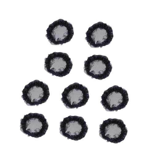 ELAYARD 10 Stück Ballett Haarnetz Unsichtbare Haar Bun Abdeckung für Damen Schwarz Haar Accessoire für Tanzpartys Elastisches Haarnetz für Haarknoten Eleganter Kopfschmuck von ELAYARD