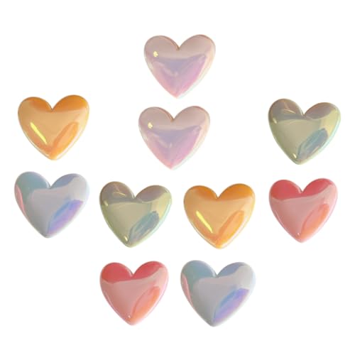 ELAYARD 10 Stück Herzförmige Haarklammern für Mädchen Bunte Love Hairpins Starker für Dickes Glattes und Lockiges Haar Komfortable Leicht Anzuwendende Haarspangen Süßer Haarschmuck Alltag von ELAYARD