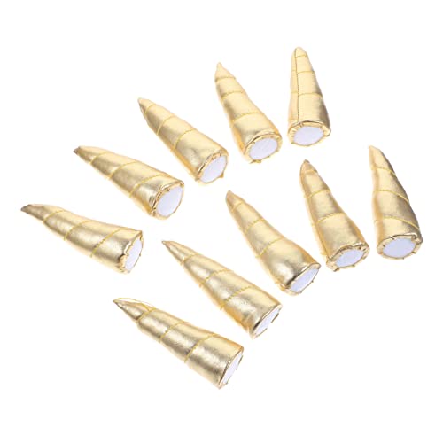 ELAYARD 10 Stück Teiliges DIY Einhorn Horn Haarschmuck Langlebige Goldfarbene Haarornamente Vielseitige Haarzubehör Materialien Geeignet für Haarspangen Stirnbänder Zufällige Farbe von ELAYARD