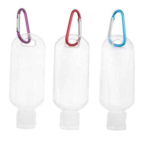 ELAYARD 10 Stück Teiliges Reise nachfüllflaschen Robustem Kunststoff mit Transparentem Gehäuse und Praktischem Karabinerhaken für Shampoo Lotion Handcreme und Zufällige Zufällige Farbe von ELAYARD