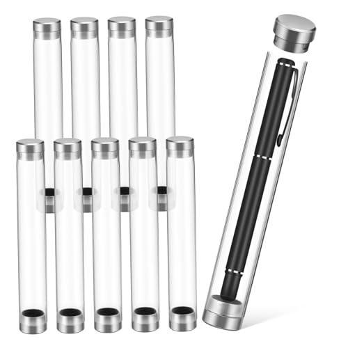 ELAYARD 10 Stück Teiliges Transparenter Acryl Stiftehalter Pen Container Kratzfest Langlebig Praktisch für Füllfederhalter Kugelschreiber Wasserbasierte Stifte für Einzelaufbewahrung von ELAYARD