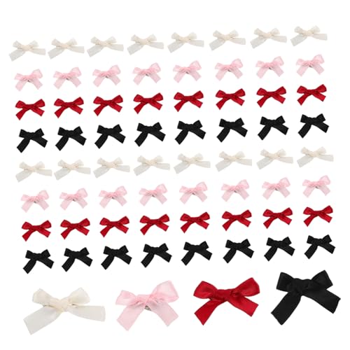 ELAYARD 100 Stück Mini Schleifen Haarspangen Mehrfarbige Satin Bänder Süße Schleifen Klammern Leichte Haar Accessoires für Mädchen zum Flechten und Täglichen Styling von ELAYARD