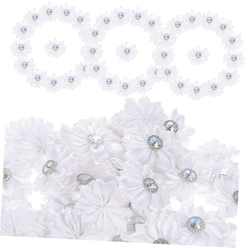 ELAYARD 100 Stück Teiliges Weiße DIY Haarklammern mit Spitzen Blüten Feine Handgenähte Blumenhaarschmuck accessoires für Damen und Mädchen Vielseitig für Haarknoten Dutt und von ELAYARD