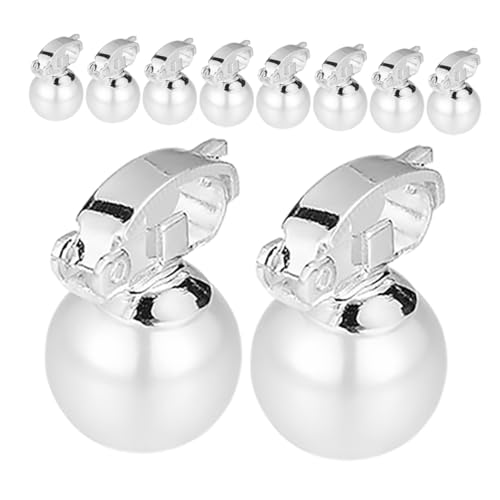 ELAYARD 10stücke Perlen-haarspangen Seitlich Für Mädchen Clip-ohrringe Nicht Durchbohrt Ohrclips Mit Hochglänzenden Perlen Haaraccessoires Mit Federclip Für Sicheren Sitz von ELAYARD