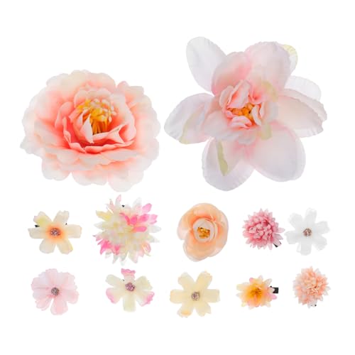 ELAYARD 12 Stück Boho Teiliges Haarblumen Set Leichte Blüten Haarklammern für Dünnes Haar Romantische Handgefertigte Haarschmuck Accessoires für Frauen und Mädchen zu Hochzeit Party Alltag von ELAYARD