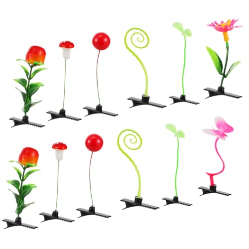 ELAYARD 12 Stück Teiliges Dekorative Haarspangen mit Lebensechten Pflanzen designs Sichere Haarklammern für Damen und Mädchen Vielseitig Einsetzbar für Alltag und Festliche Anlässe von ELAYARD