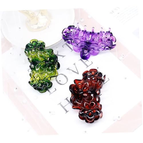 ELAYARD 12 Stück Teiliges Große Bunte Acryl haarklammern für Mädchen und Frauen Robuste Rutschfeste Haarspangen mit Glatter Basis und Einzigartigem Zahn design Geeignet für Dickes und von ELAYARD