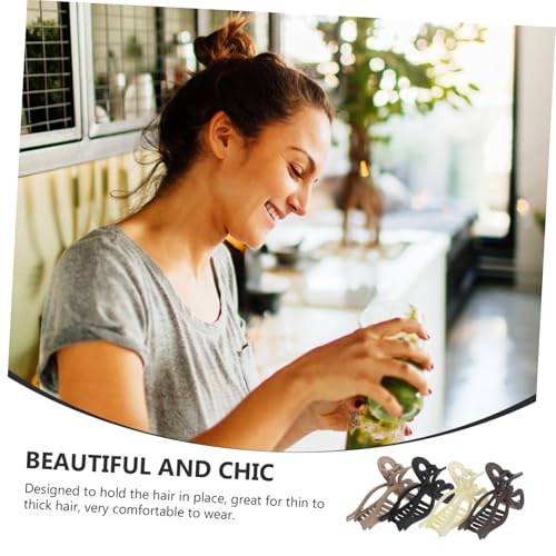ELAYARD 12 Stück Teiliges Große Matte Haarklammern mit Schleifenform Rutschfeste Haarkrallen für Dünnes und Dickes Haar Schonende Haarspangen für Damen Vielseitiger Haarschmuck für Alltag von ELAYARD