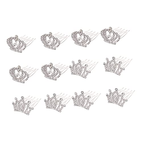 ELAYARD 12 Stück Teiliges Haarkamm mit Funkelnden Strass kronen Leichte Haarschmuck accessoires für Mädchen Geeignet für Geburtstage Partys Auftritte und Festliche Anlässe von ELAYARD