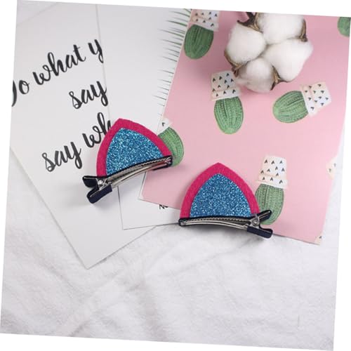 ELAYARD 12 Stück Teiliges Haarspangen Katzenohren Design Rutschfeste Haarklammern für Mädchen Handgefertigte Haaraccessoires für Alltag Party Karneval und Cosplay Bunte Farben von ELAYARD