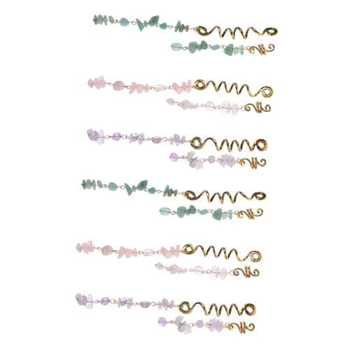 ELAYARD 12 Stück Teiliges Haarzopf schmuckset mit Bunten Jade Legierungsperlen Langlebige Haarring braid charms Ethnisch Inspirierte Haarschmuck accessoires für Frauen und Mädchen als von ELAYARD