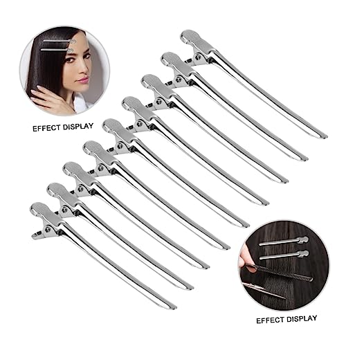 ELAYARD Haarspangen 12 Stück Hitzebeständige Friseur Clips Feste Haarnadeln für Damen Praktische Haartrennung Entenschnabelform von ELAYARD