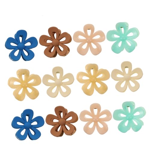 ELAYARD 12stücke Blumenhaarschmuck Aus Abs Und Pc Material Blumenhaarklammern Für Damen Kleine Klammern Für Dünnes Haar Blumenklammern Fürs Haar Haarschmuck Für Täglichen Gebrauch von ELAYARD