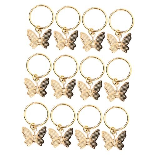 ELAYARD 12stücke Haarschmuck Ringe Zubehör Diy Haaraccessoires Für Dreadlocks Verstellbare Haarklammern Mit Schmetterlingsdesign Für Besondere Anlässe Und Persönliche Styles von ELAYARD