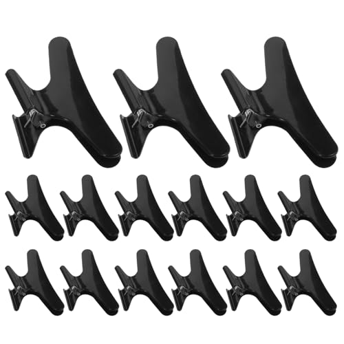 ELAYARD 15stücke Schwarze Kunststoff-haarklammern Haarschneideklammern -werkzeug Haarfärbeklammern Haarklammern Zum Selberschneiden Für Damen- von ELAYARD