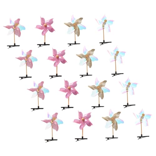 ELAYARD 16 Stück Teiliges Windmühlen Haarclips für Mädchen Glitzernde Haarspangen Farbenfrohe Haarschmuck Accessoires für Partys und Festliche Anlässe Sicher und von ELAYARD
