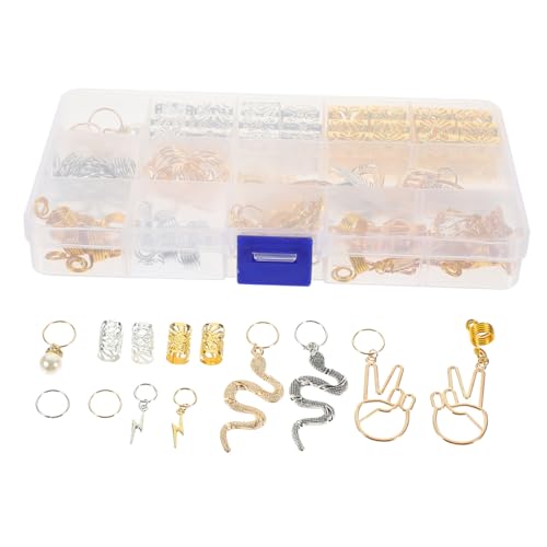 ELAYARD 173 Stück Teiliges Haarschmuck für Zöpfe und Dreadlocks Verstellbare Haarringe mit Hohlem Design Vielseitige DIY Accessoires für Hochzeit Party und Bühnenauftritte von ELAYARD