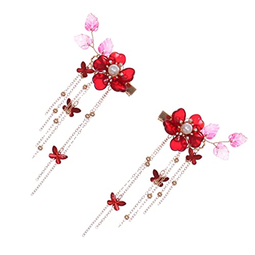 ELAYARD Blumen Haarspange Mit Quaste Retro Bobby Pins Für Frauen Elegant Verziert Leicht Zu Tragen Für Hochzeiten Und Partys von ELAYARD