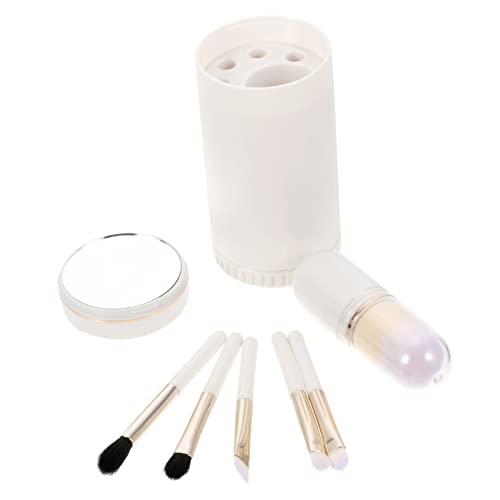 ELAYARD Make Up Pinselset mit Holzgriffen Reise Make Up für Lidschatten und Rouge mit Spiegel für Vielseitig für Unterwegs von ELAYARD