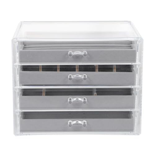 ELAYARD Mehrschichtiger Kosmetik Organizer für Schreibtisch Transparente Staubdichte Kosmetikaufbewahrung mit Schubladendesign für Schlafzimmer und Badezimmer von ELAYARD