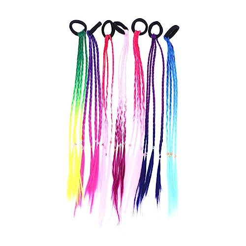 ELAYARD Perücke Mit Zöpfen Für Mädchen Mit Haarringen Und Haargummis in Bunten Farben Langlebiges Stoffmaterial Für Tanzpartys Geburtstagsfeiern Und Festivals von ELAYARD