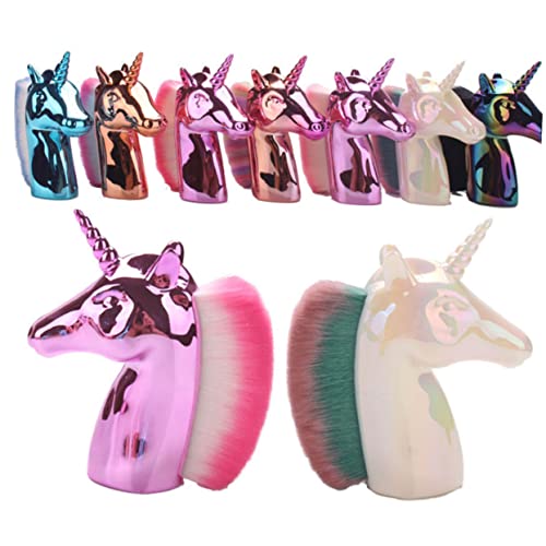 ELAYARD 1stück Einhorn Make-up Pinsel Mit Goldenem Griff Und Pinken Borsten Kosmetik Puder Und Foundation-pinsel Für Frauen Und Mädchen Für Tägliche Und Professionelle Anwendungen von ELAYARD