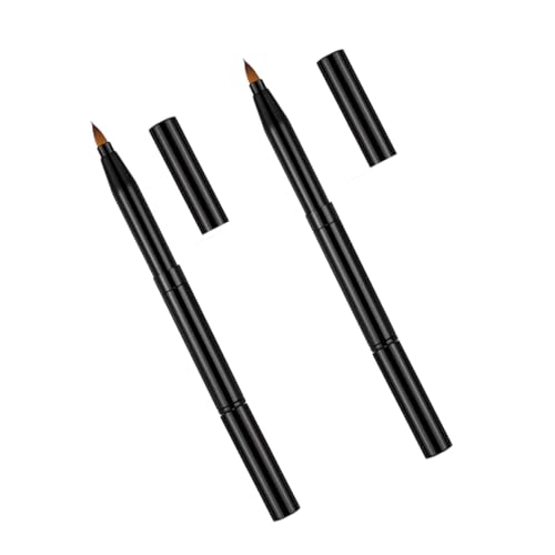 ELAYARD 2 STÜCK Doppelseitige Einziehbare Lippen und Eyeliner Pinsel Multifunktionale Make Up Pinsel mit Dichtem Synthetikhaar Langlebig und Leicht zu Reinigen für Präzises Lippen und von ELAYARD
