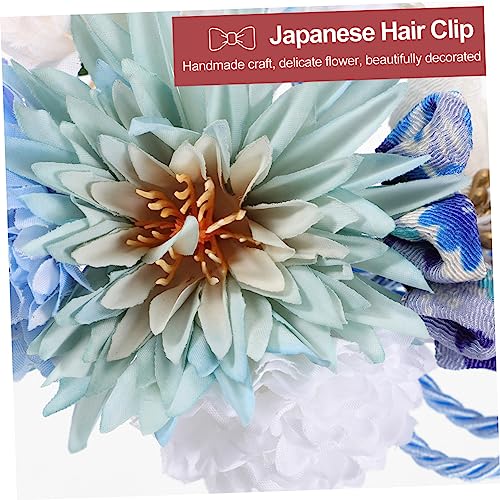 ELAYARD 2 Stück Blauer Haarschmuck Blumen Haarkamm Clip mit Tassel Design Japanischer Stil Braut Hochzeit Haarschmuck für Frauen Teiliges Eleganter Blumenschmuck für Festliche Anlässe von ELAYARD