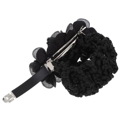 ELAYARD 2 Stück Blumen Haarnetz für Dutt Haarschmuck mit Blüten Klassisch Schwarzes Netz Haarnetz für Frauen Praktisch für Krankenschwestern Stewardess Eleganter Haarklammer für Büro und von ELAYARD