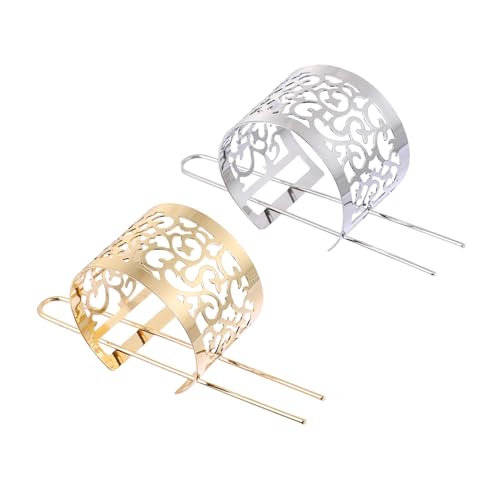 ELAYARD 2 Stück Chinesische Traditionelle Haarnadeln Haarklammern mit Hohlem Blumenmuster Retro Haarschmuck Damen Vintage Haar Accessoires für Dutt Styling Gold und Silber von ELAYARD