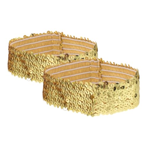 ELAYARD 2 Stück Glitzerndes Elastisches Damen sportstirnband mit Breiten Pailletten Rutschfest Atmungsaktiv Fitness Laufen und Gym Modisches Haarband für Sicheren Sitz von ELAYARD