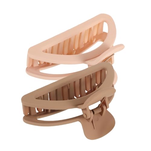 ELAYARD 2 Stück Großer Haarklammer clip Fester Griff für Dickes und Feines Haar Elegante in Braun und Beige Vielseitiger Haarschmuck für Damen Alltag Partys Zeremonien von ELAYARD