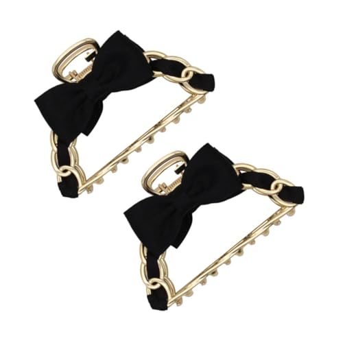 ELAYARD 2 Stück Haarklammern aus Metall mit Schleifen Design Rutschfeste Haarkralle für Damen Sicherer Griff Haarschäden für Alltag Party und Reise von ELAYARD