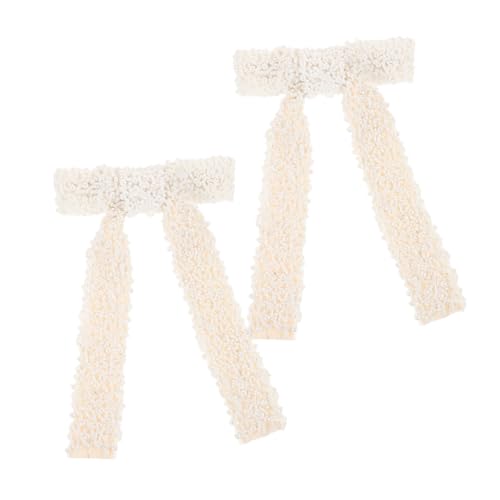 ELAYARD 2stücke Handgefertigte Haarspangen Mit Perlen Und Schleife Für Mädchen Und Frauen Elegante Haaraccessoires Ponytail Clips Und Haarschmuck Für Jeden Anlass von ELAYARD