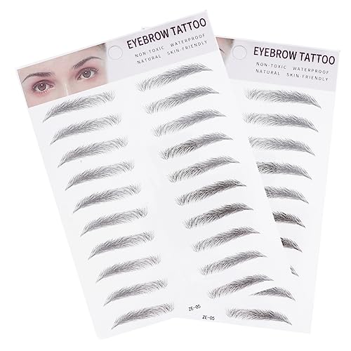 ELAYARD 2 Stück Imitation Augenbrauen Aufkleber für Männer und Haarähnliche Augenbrauen Transfer Sticker Wiederverwendbare Augenbrauenschablonen für Einfaches Make Up von ELAYARD